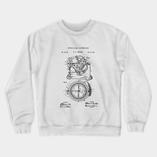 Patent Print 1902 Stellar Compass Crewneck Sweatshirt by MadebyDesign